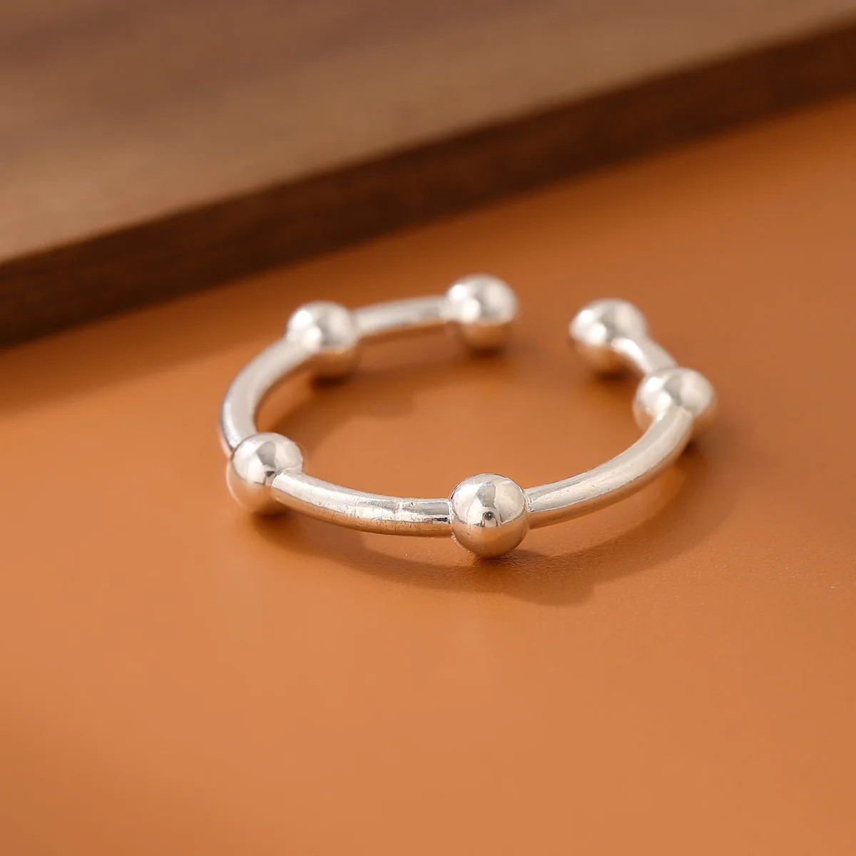 

New High Quality Popular Simple Delicate Ball Bead 925 Sterling Silver Personality Women Opening Rings R258