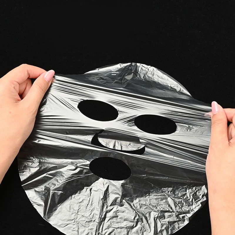 Kits desechables de película plástica para la cara, envoltura DIY de cara completa, herramienta saludable de belleza Facial, máscara limpiadora, máscaras de PE transparentes de papel