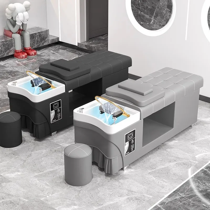 Modern Design Automatic Shampoo Bed Comfortable Hair Salon Furniture Salon Hair Washing Massage Shampoo Bed with Head Therapy