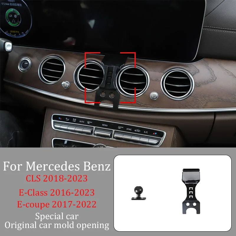 

Car Phone Holder For Benz E-Class 16-23 CLS 18-23 DIY Screen Projection Wireless Charger Infrared Induction Fixed Bracket