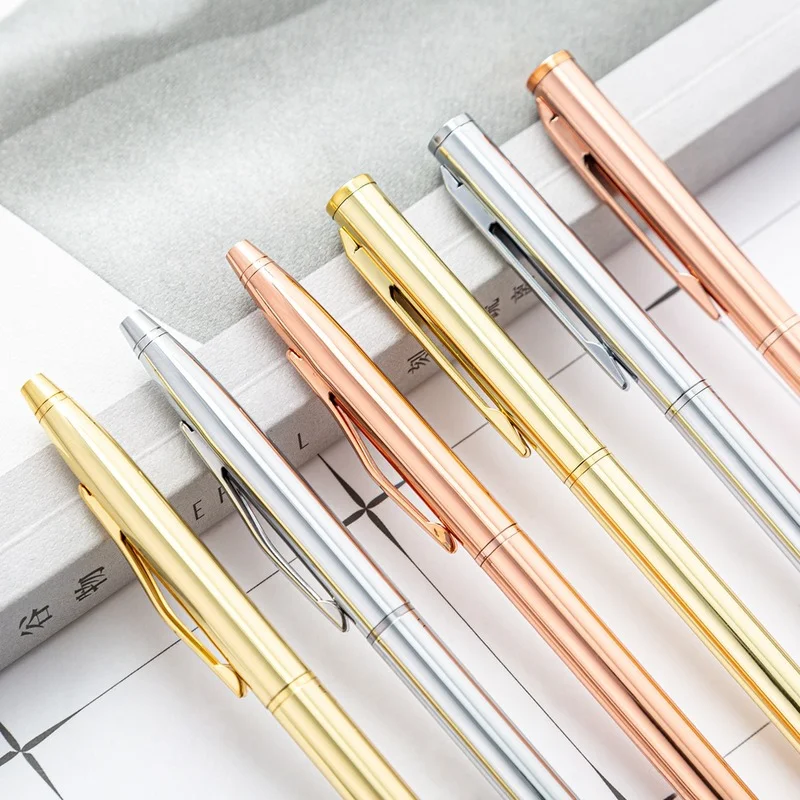 High Quality Metal Office Stationery Ballpoint Pen Rotating Portable Ball Point Pens Exquisite Writing Tool