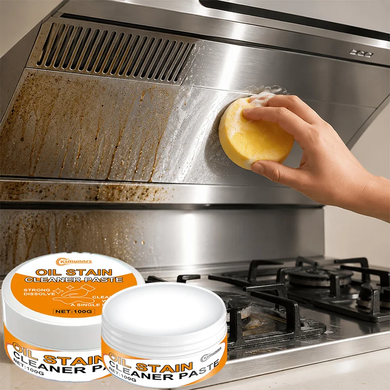 Glass stovetop cleaner, removes grease and grime from gas stove tempered glass, cleans scale and black stains, polish for cloudy