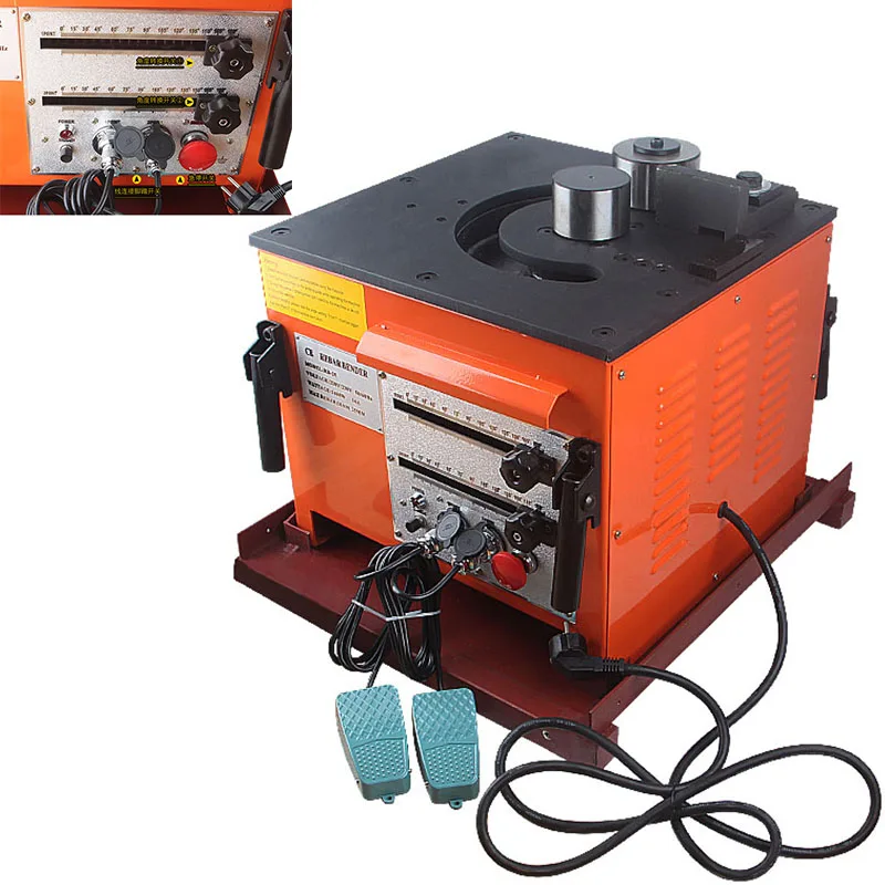 220V Desktop Rebar Bending Machine 4-25mm Portable Electric Hydraulic Rebar Bending Machine Foot Switch