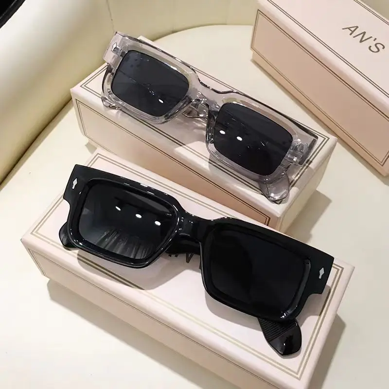 

Men Vintage Rectangle Frame Sunglasses Fashion Rerto Sun Glasses Luxury Brand Design UV400 Shades Eyewear Women Goggles