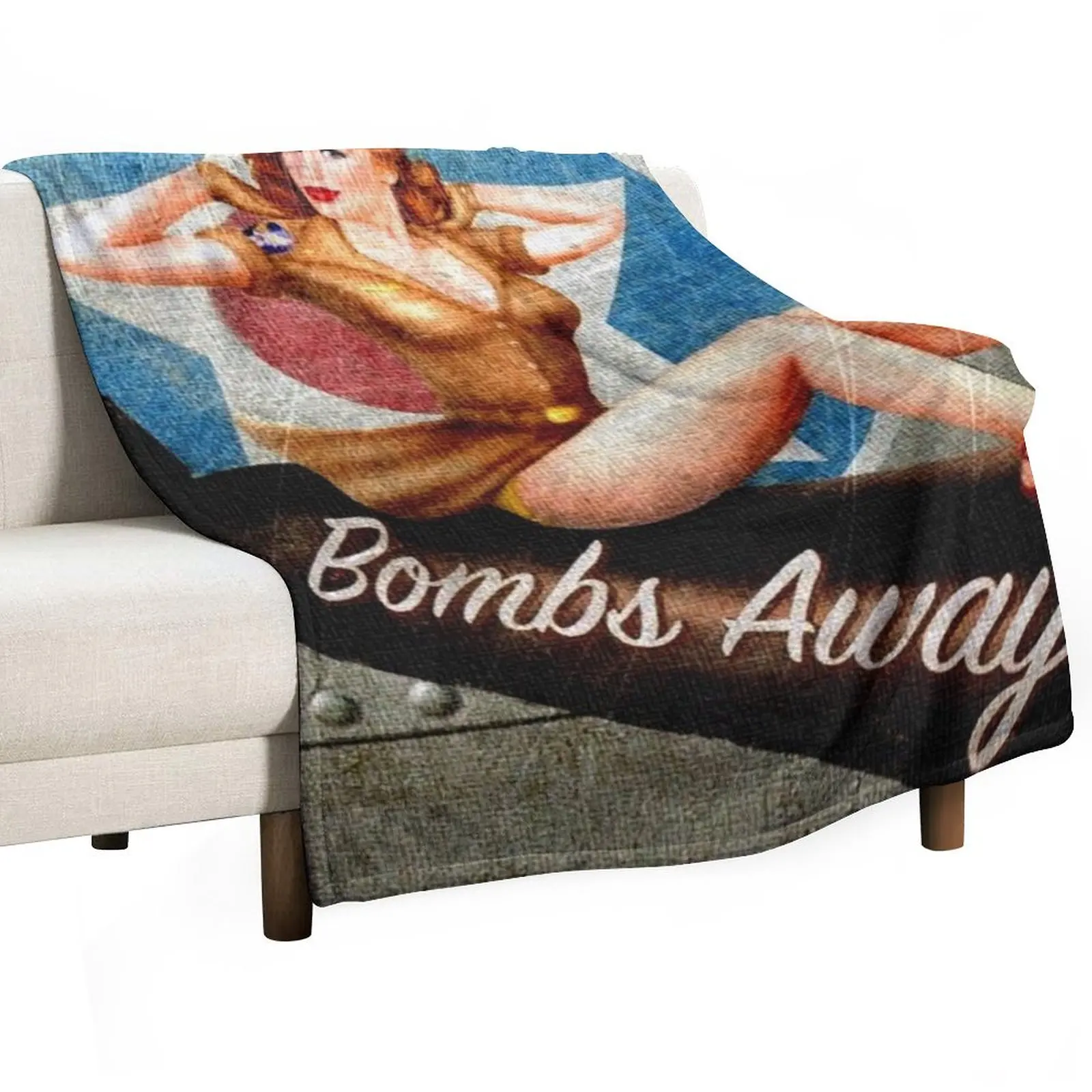 

American PinUp Girl Throw Blanket sofa bed Furrys Retros Flannels Blankets