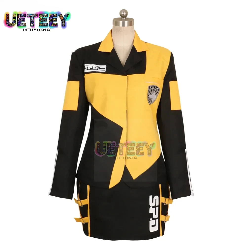 

UETEEY Halloween Tokusou Sentai Dekaranger Deka Yellow Marika Reimon Jasmine Uniform Dress Cosplay Costume Game Anime Japanese