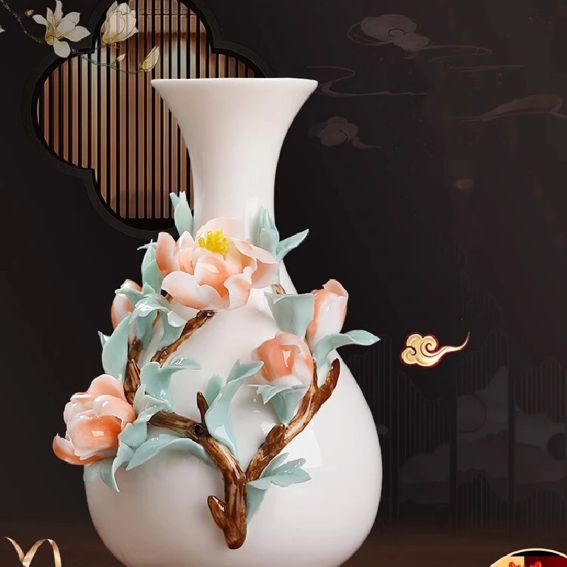 

0003 Chinese Ceramic Handmade Vase Living Room Desktop Ornaments Flower Arrangement Art Decorations Customized Creative Gift