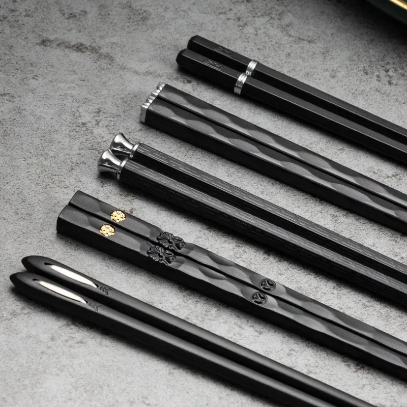 5 Pairs Japanese chopsticks Sushi Sticks Reusable Metal Korean Chopsticks Set Healthy Alloy Tableware Palillos Kitchen Dining