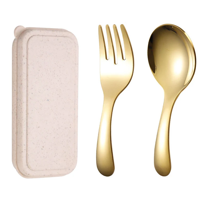 Compact Dining Tools Child-Friendly Utensils On-the-Go Dining Baby Feeding Tools Compact Design Dishwasher Safe