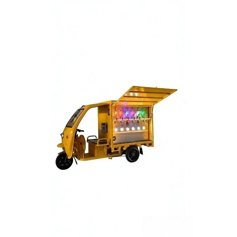 Craft beer takeaway truck, mobile liquor cart, tricycle liquor dispenser