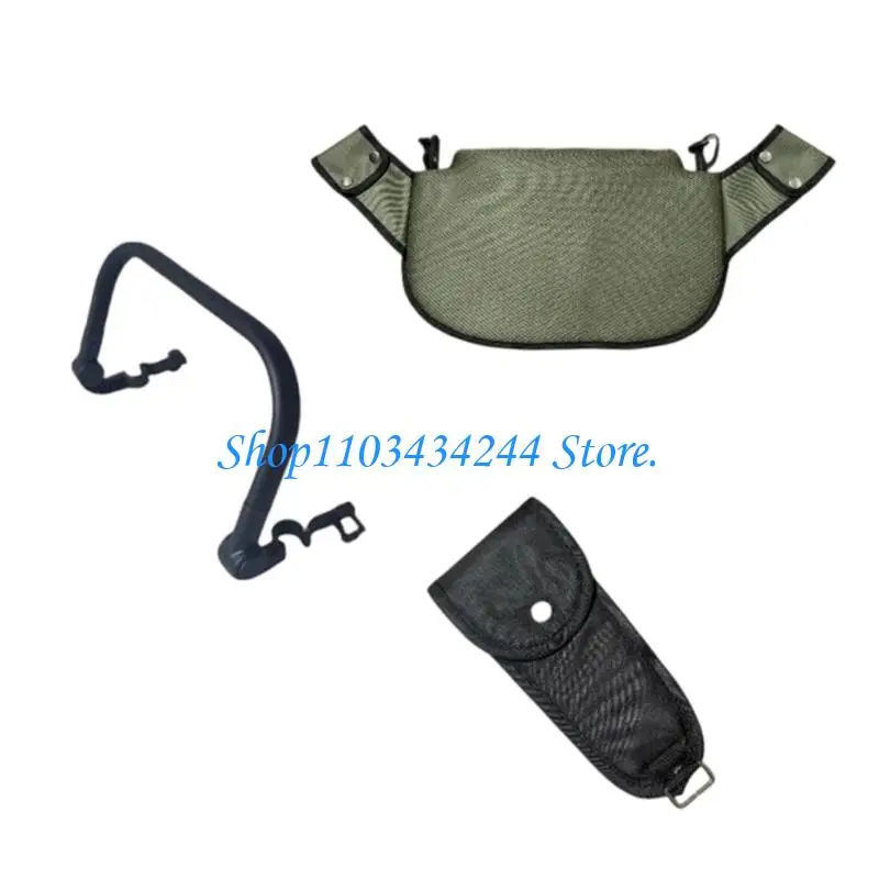  Baby Strollers Armrest with Footrest Front Crotch Protector Set for Pushchairs