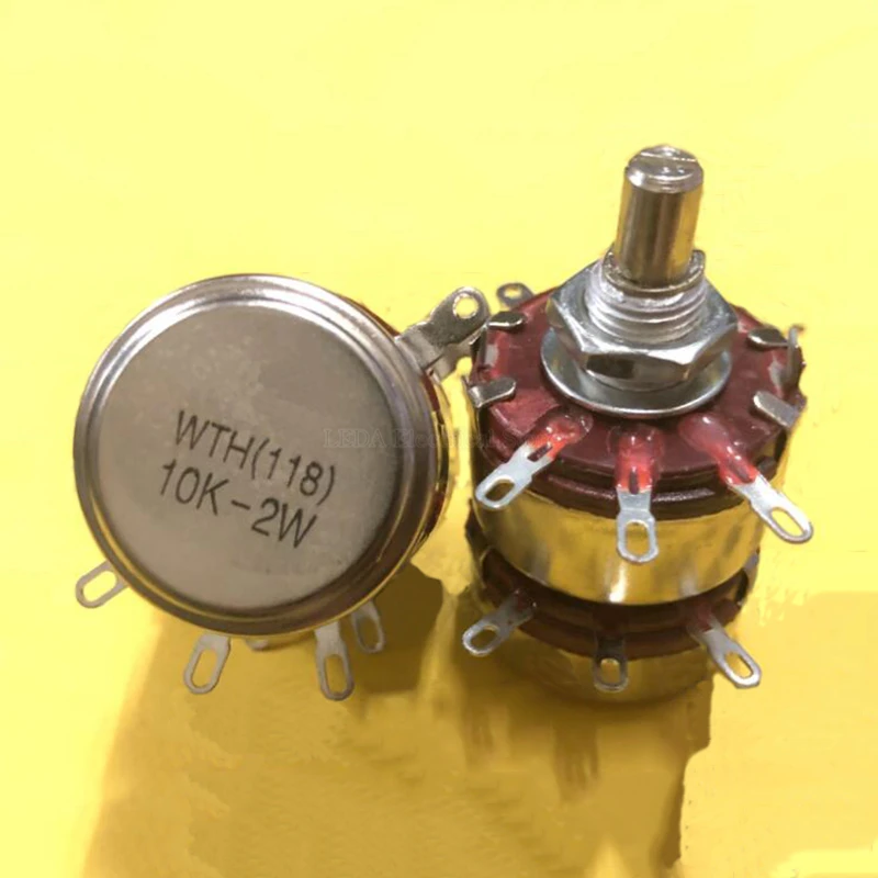 

1PCS WTH118-2L 2W Double-layer Carbon Film Potentiometer Wth-3l Rheostat 4k7 10K 100K 220K 470K 680K 1M 2M2