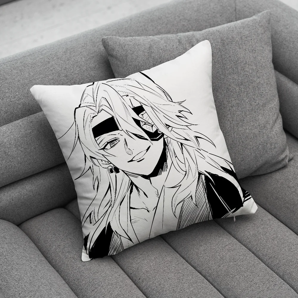 D-Demon S-Slayer Uzui Tengen Pillow Case Soft Cushion Cases for Farmhouse Sofa Decor Home Decorations and Protector