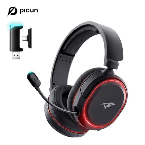 Imagen 1 del producto Picun G2 2,4G auriculares inalámbricos para juegos auriculares Bluetooth 5ms baja latencia 7,1 micrófono envolvente ENC para PC PS4 PS5 interruptor de teléfono