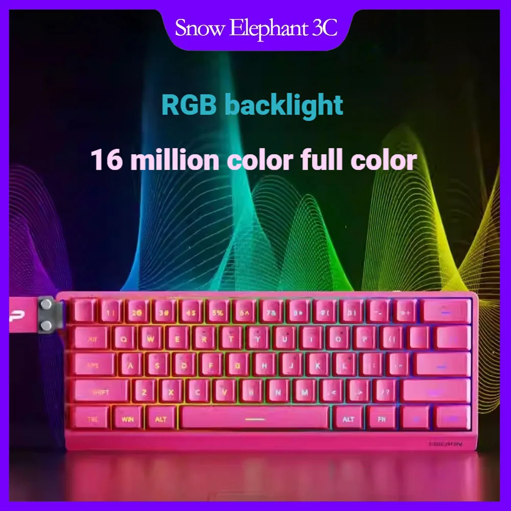 EWEADN F61 Wireless Keyboard Mechanical Feel Silent RGN Triple Mode Bluetooth Compact Portable For Gaming Office