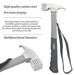 Outdoor multifunctional ground peg hammer camping tent canopy hammer high carbon steel hammer hiking accessories