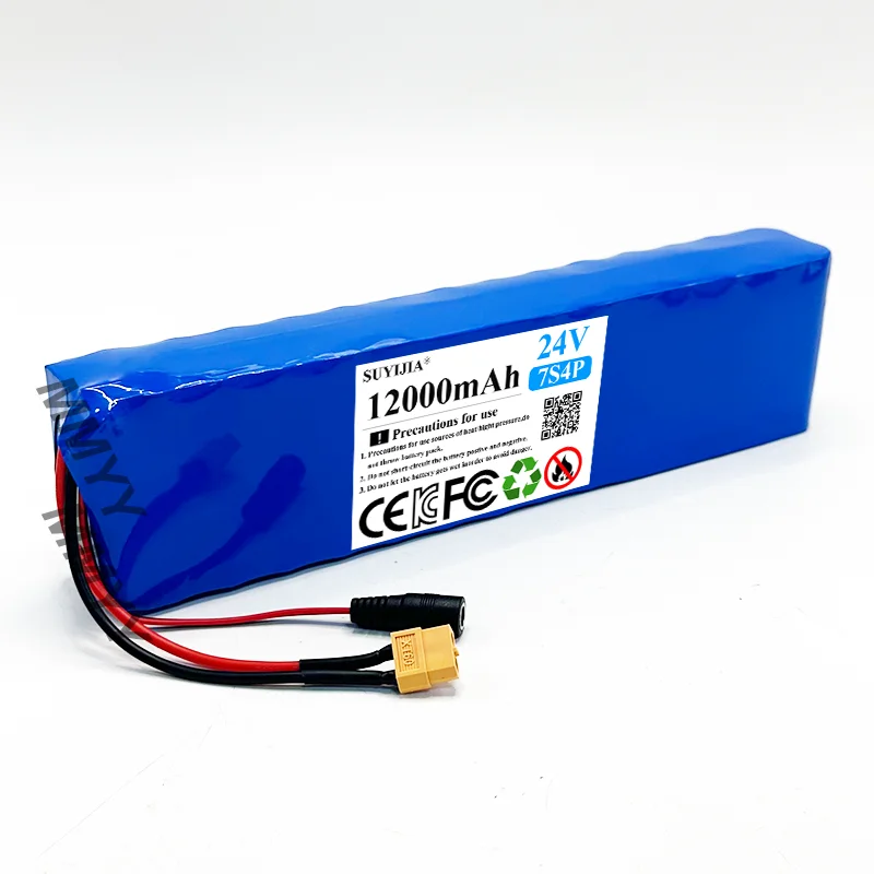 AliExpress SUYIJIA 24V 12Ah 7S4P lithium battery pack 250W 29.4v 12000mAh 18650 battery with 15A BMS Suitable for Bicycle/scooter Batteries+Charger