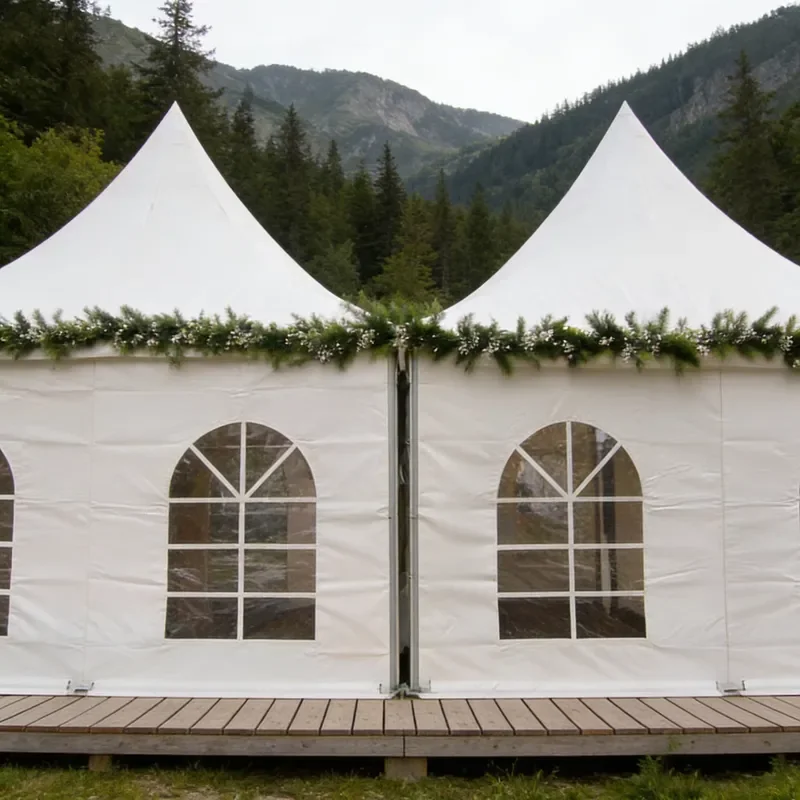 for Outdoor Pagoda Tent White PVC Marquee 3x3 4x4 5x5 6x6 Steel Aluminum Frame for Trade Show Use
