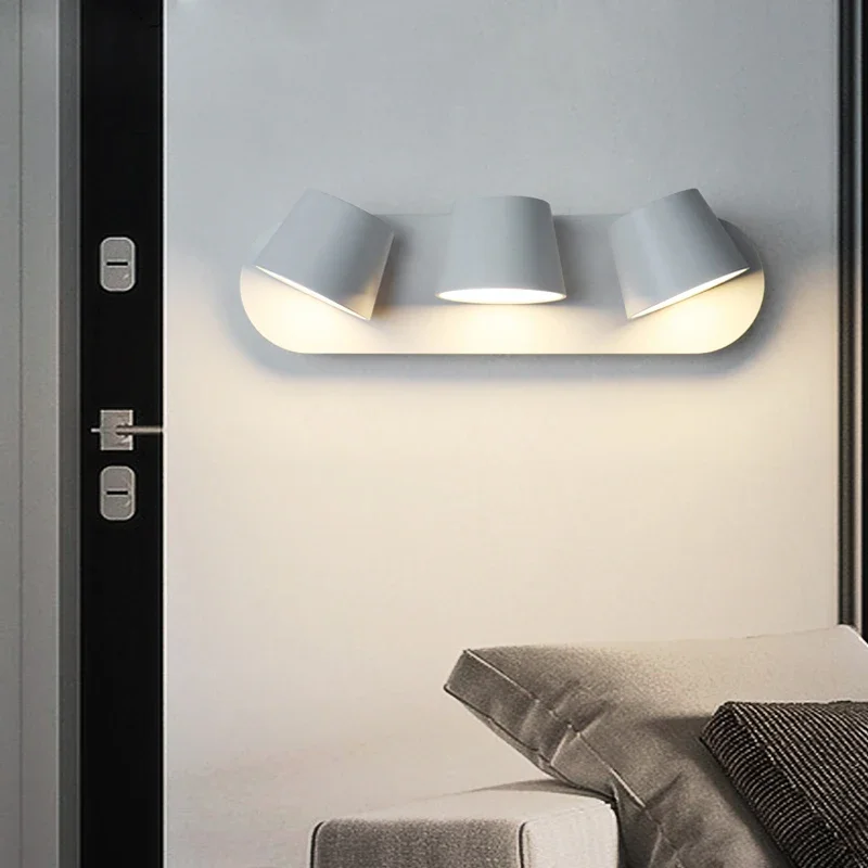 

Nordic modern bedroom LED wall lamp creative minimalist 360 Adjustable corridor room decor wall staircase hotel bedside lamp