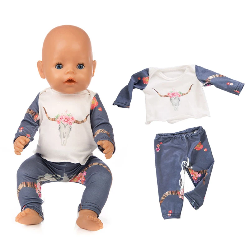 Doll Unicorn Romper Clothes for 40cm 43cm Born Baby Doll Wear Sets for 18 Inch Doll Coat Accessories Toys Wear