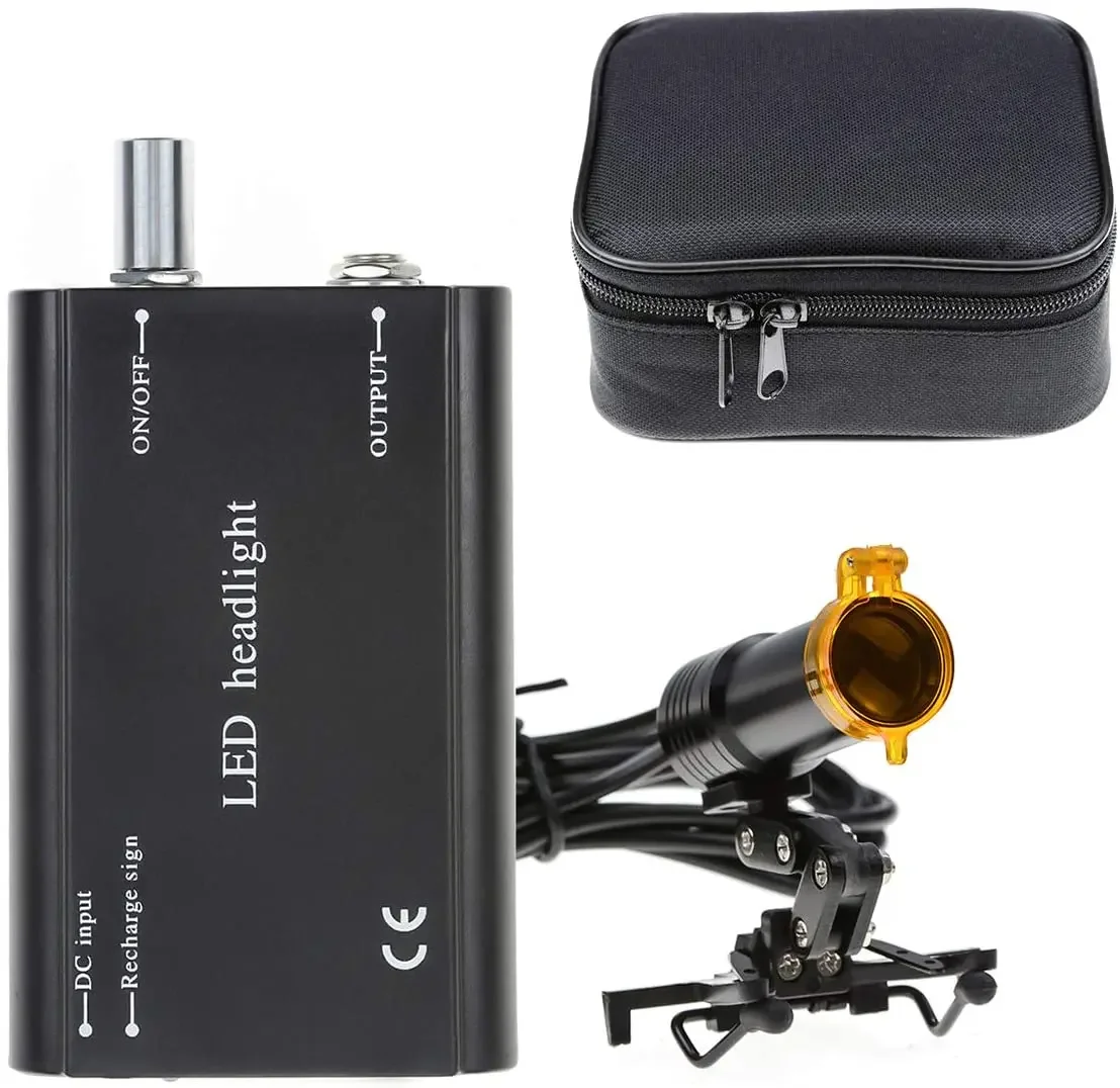 High Brightnes LED Headlight with Rechargeable Battery Box Portable Hands-free Work Light with Adjustable Clip for Jewelry Watch