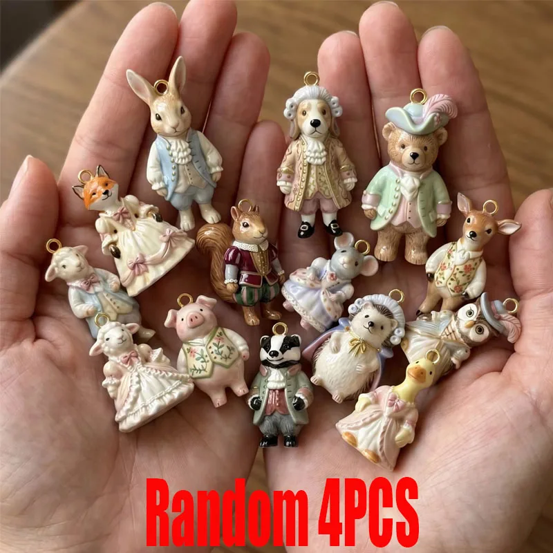 /@Copper Rococo Animal Figure Charm Pendant Gold Plated Cute Retro Charms For Women DIY Handcraft Bracelet Necklace Accessories