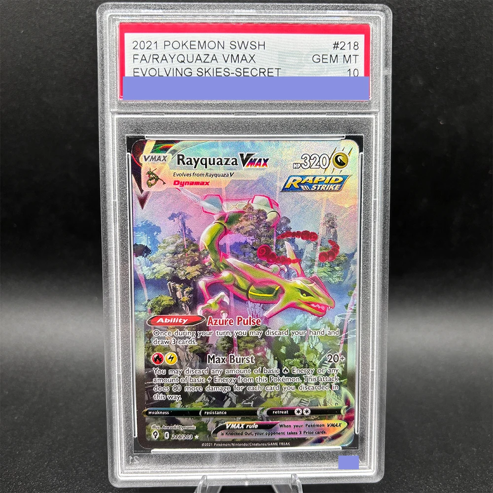 DIY TCG Collection Card Rating Card 2021 SWSH EVOLVING SKIES-SECRET 218/203 Copy 10Points Rating Card Anime Game Card Gift Toy