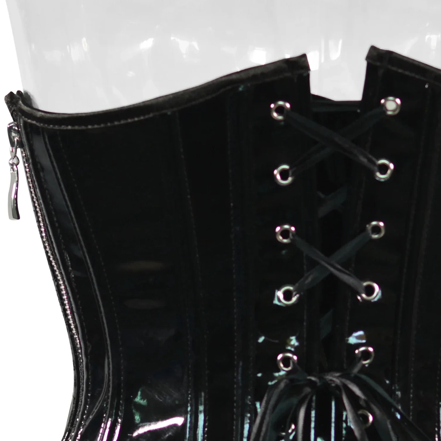 

Women Sexy Black PVC Overbust Corset Steampunk Basque Lingerie Top Goth Rock Leather Waist Trainer Red Corselet