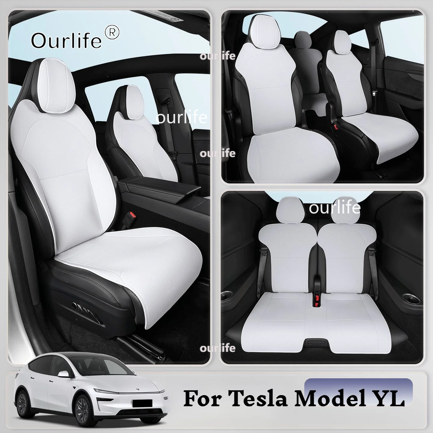 For TESLA Model YL 2026 2027 Complete Set of Breathable All-Season Protective Seat Covers Car Interior Accessories