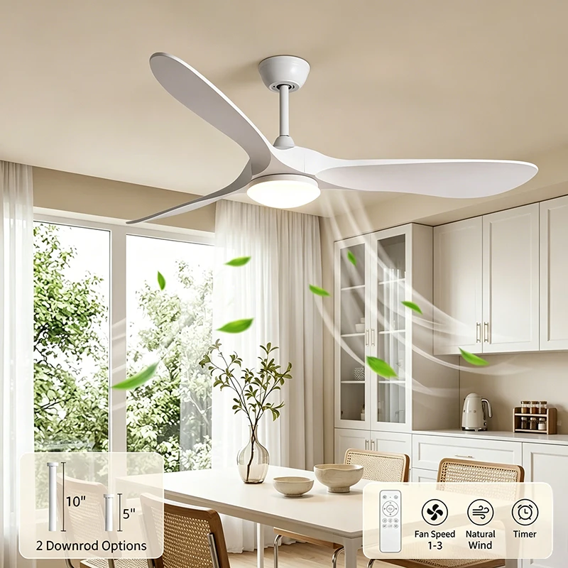 52 Inch Modern Ceiling Fan With Remote Control 6 Speed Silent Electric Fan Living Room Dining Room Decoration Ceiling Fans