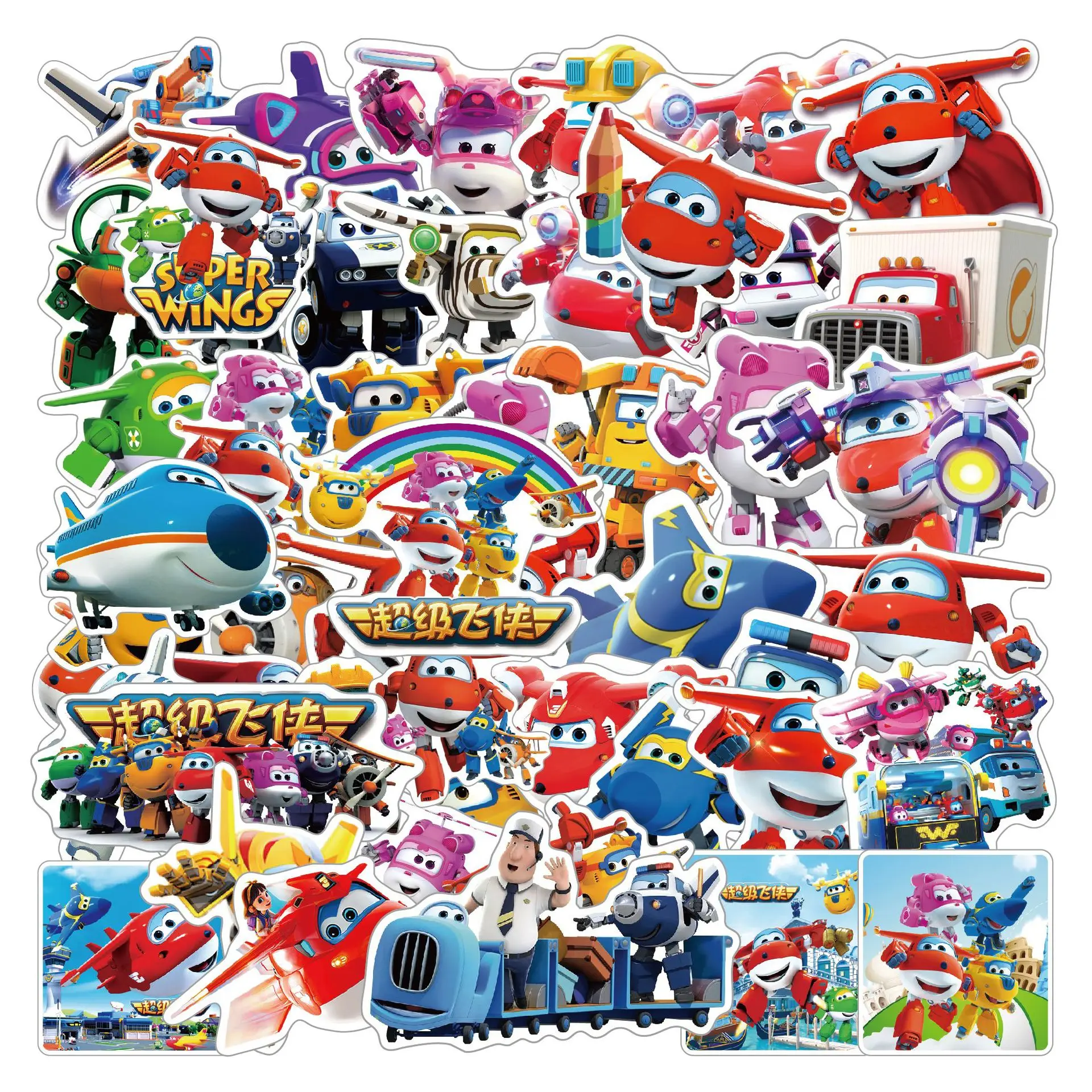 10/50 Uds. Pegatinas de superalas de animación de dibujos animados lindo divertido garabatos calcomanías impermeables juguete para regalo para niños DIY maleta calcomanías para funda de teléfono