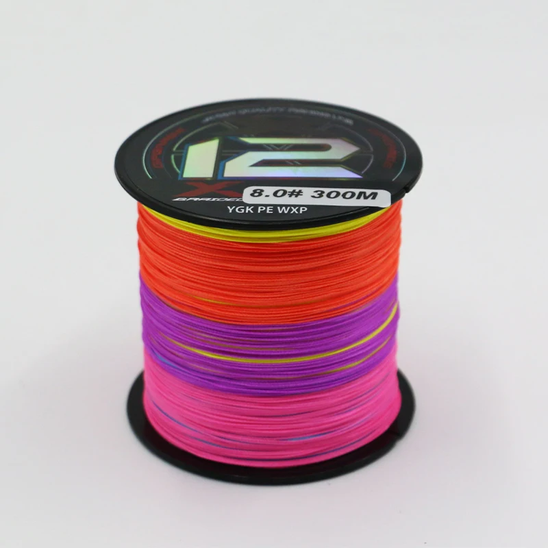 NEW YGKX Japan Original Xbraid Upgrade X8/X12 Fade Multicolor Multifilament Line Fishing 500M/300M for Carp Bass Fishing Line