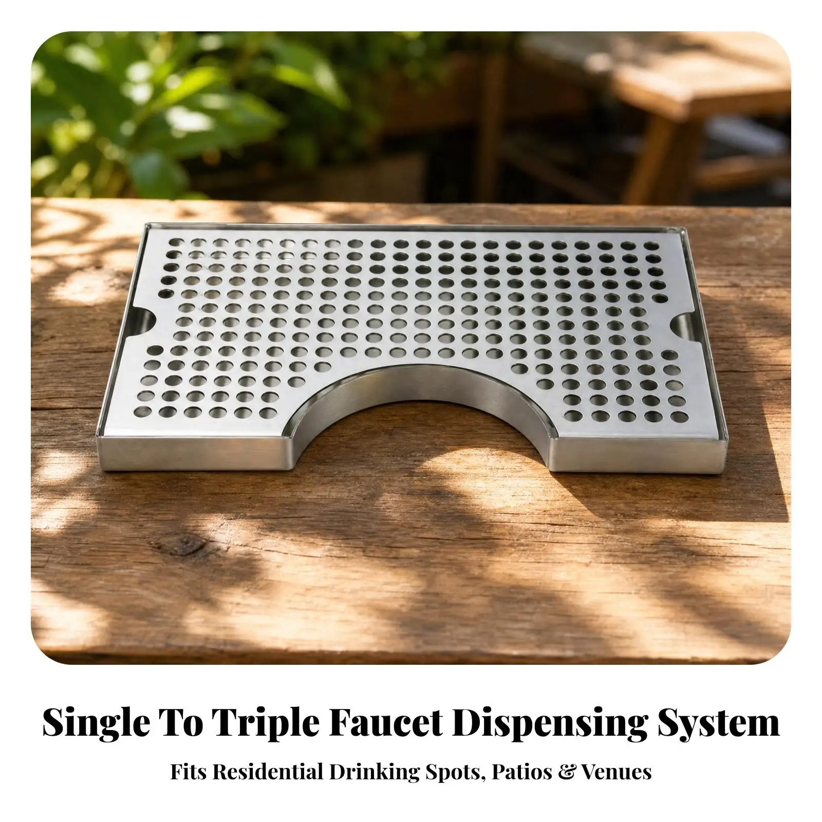 Beer Dispenser Drip Tray Stainless Steel Rectangular Catch Basin for Countertop Beverage Station Home Tavern Keg Tower Accessory