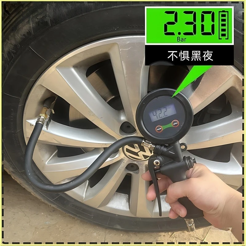 Digital Tire Pressure Inflator Gauge High Precision Auto Tyre Testing Tool Inflate Deflate Pressure Measuring Gun