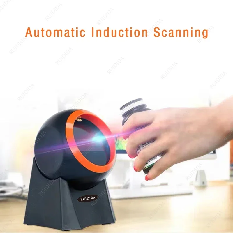 Scanner USB Hands-Free 2D Desktop Bar code Reader Ominidirectional QR Barcode Scanner Support Screen Scanning Platform Scanner