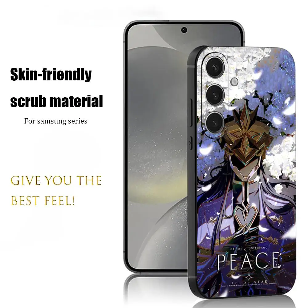 Capitano Game Genshin Impact Phone Case For Samsung Galaxy S26 S25 S24 S23 S22 S21 Plus Ultra Note20 Soft Black