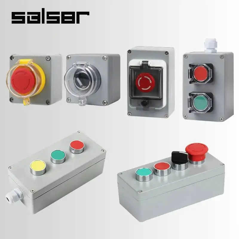 FAI DA TE In Metallo Push Button Control Box a prova di Esplosione di Giunzione Impermeabile In Scatola Di Avvio di Emergenza Reset Elettrico