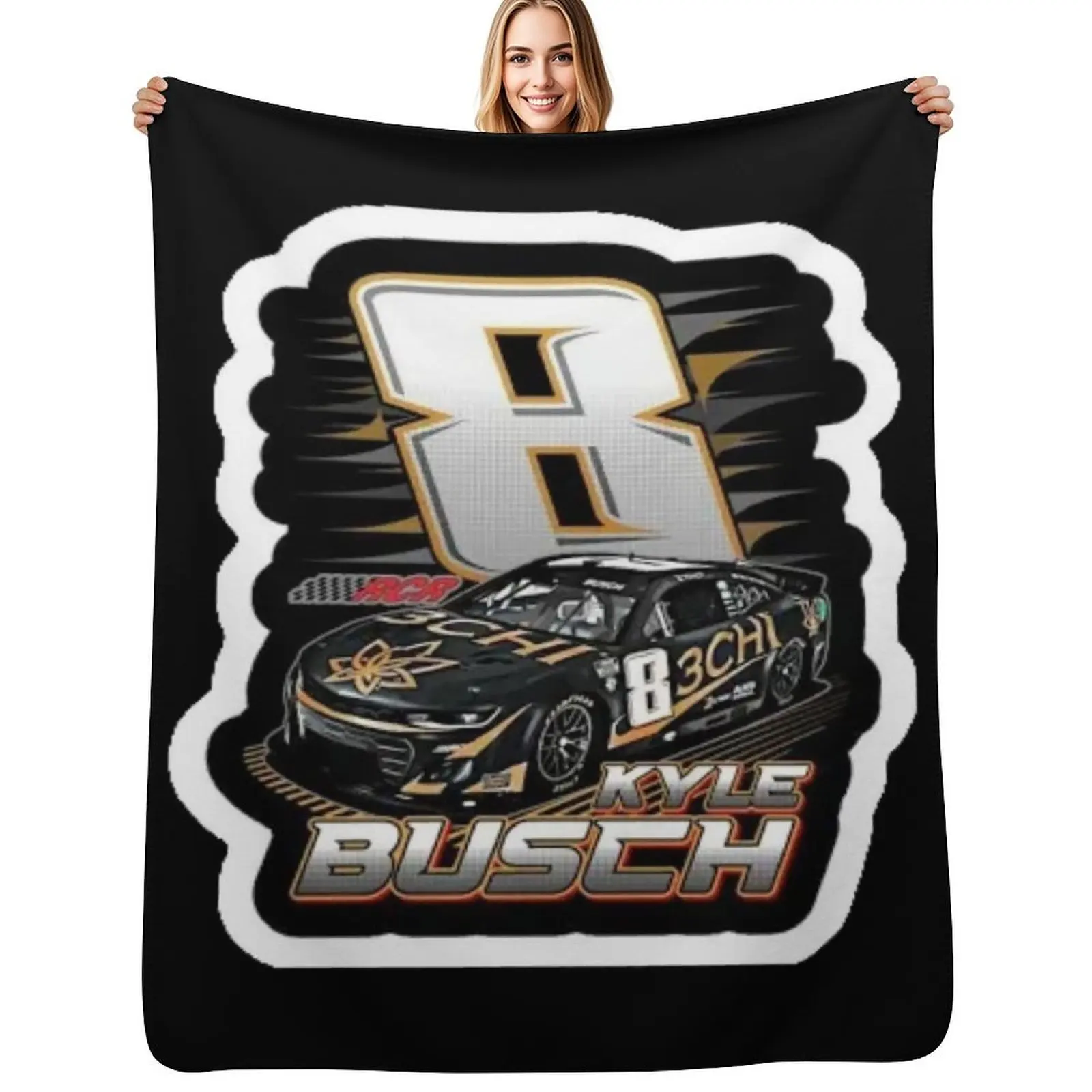 

Kyle Busch 3Chi Throw Blanket Warm Comfortable Blanket for Office Napping
