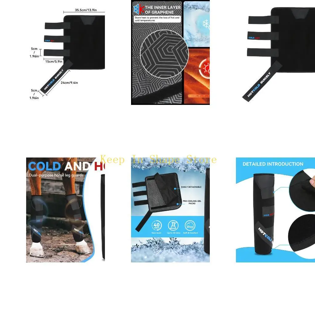 U1JC Horse Leg Care Band with Cooling Insert and Easy Closure Hold