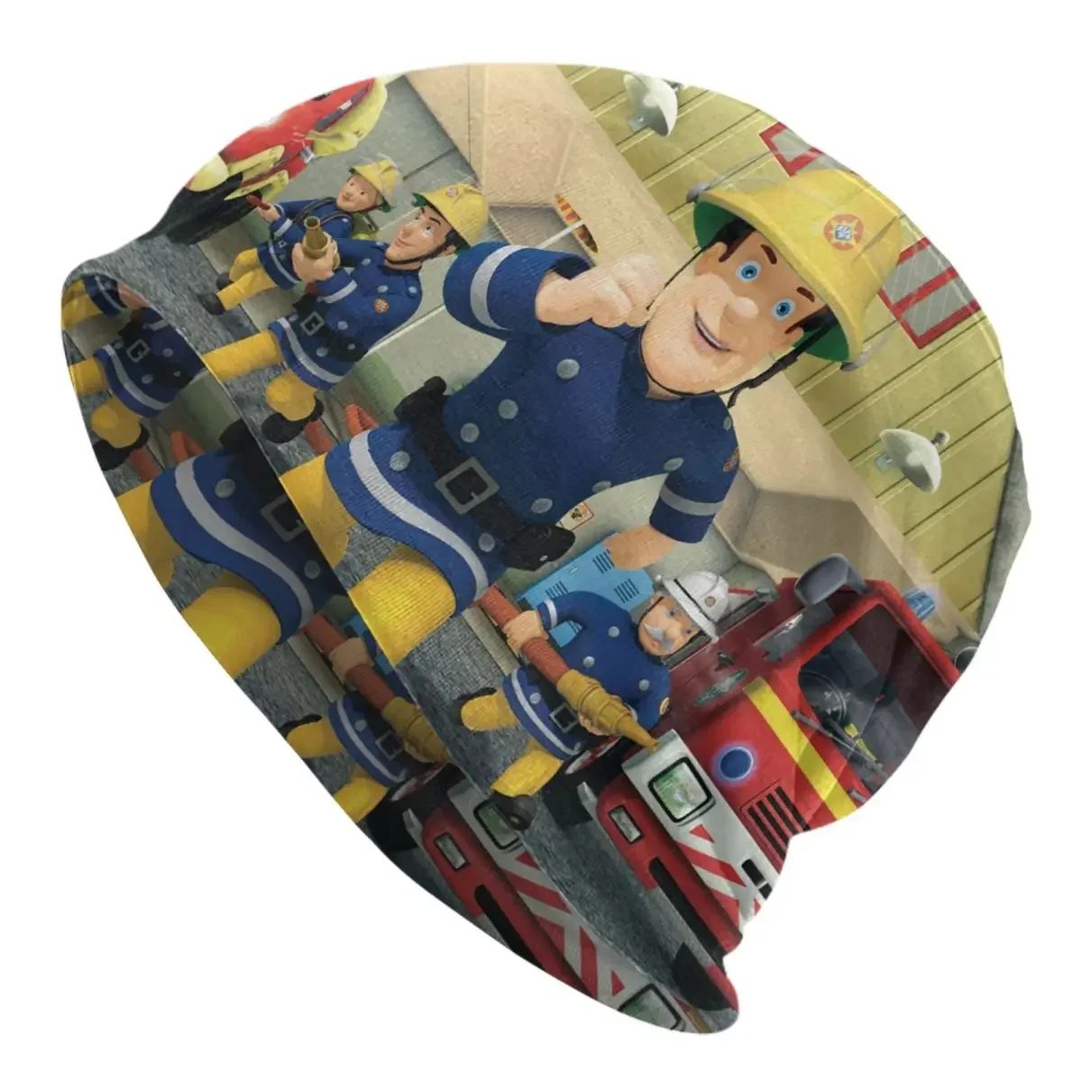 Fireman Sam Skullies Beanies Caps Unisex Winter Warm Knitted Hat Adult Cartoon Firefighter TV Show Bonnet Hats Outdoor Ski Cap