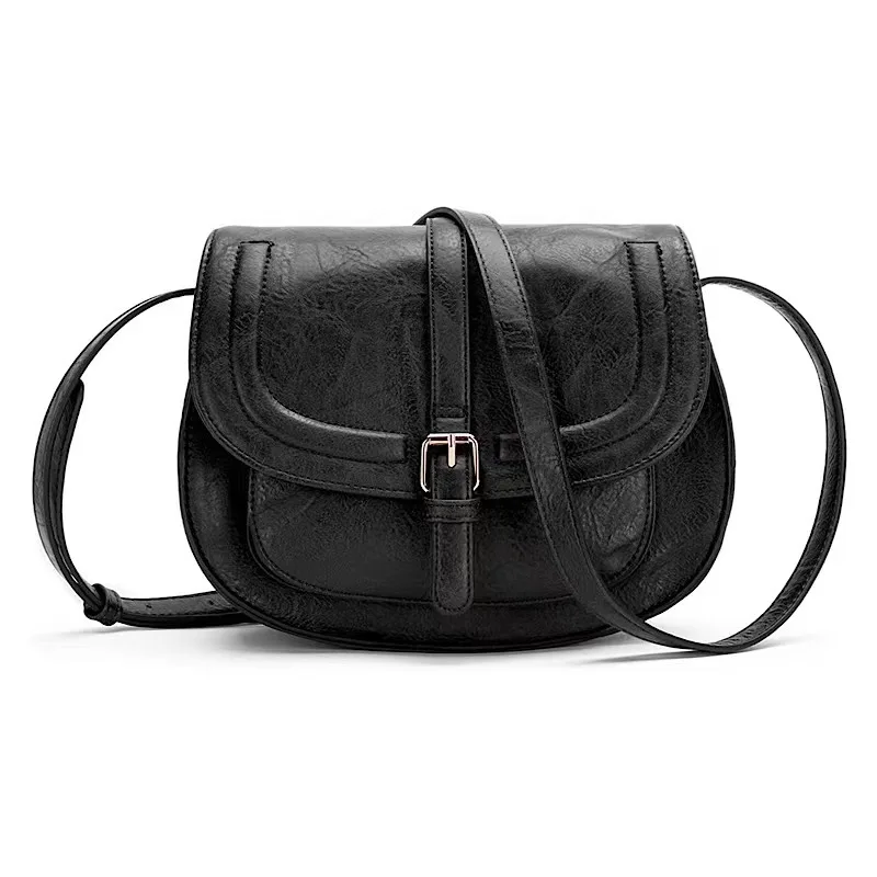 

Women's Retro Saddle Bag Women's Shoulder Crossbody Bag European and American Versatile Half Round Bag