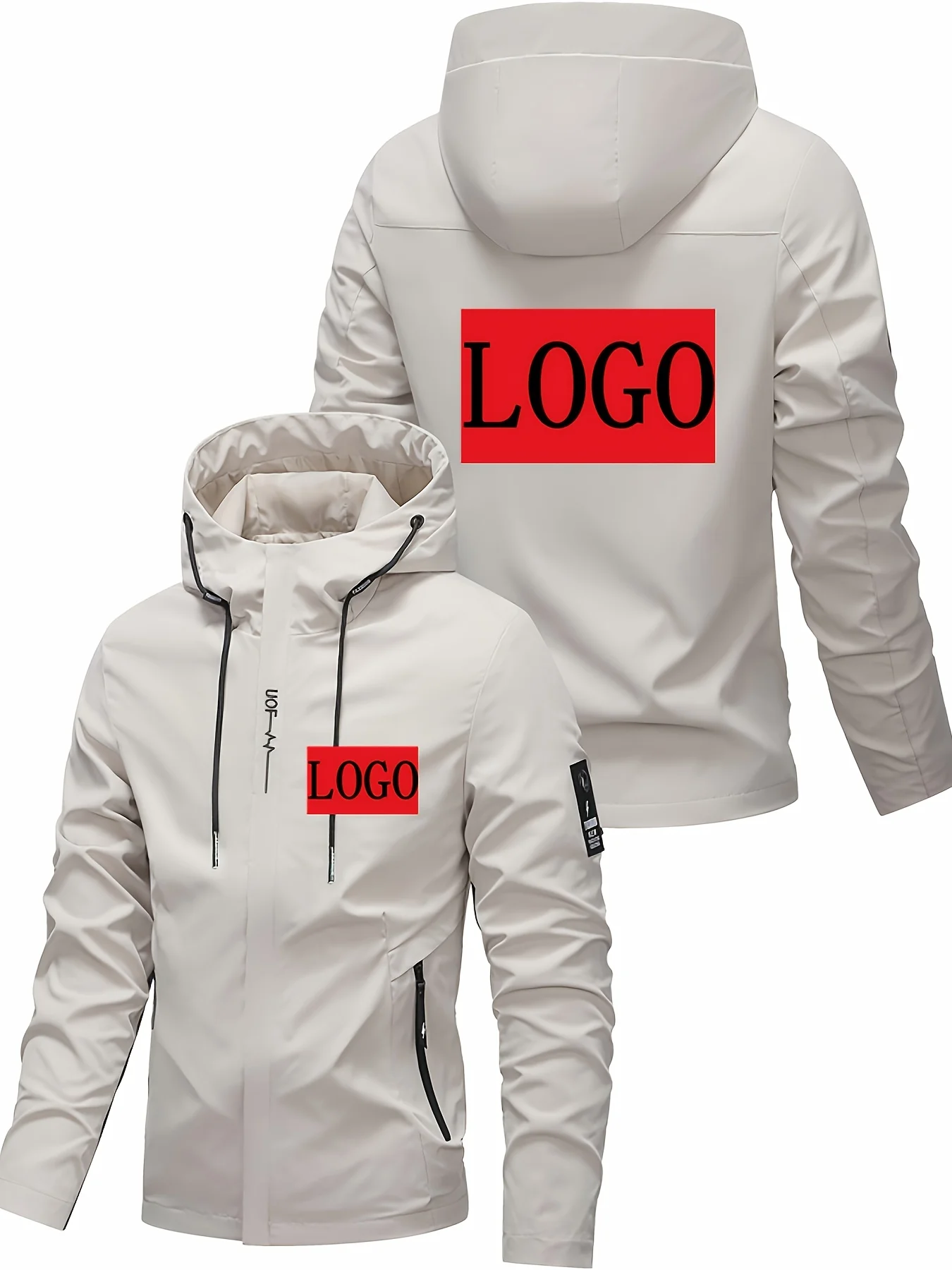 Men's Custom Logo Hooded Jacket, Personalized Customization, Workwear, New Spring/Autumn Casual Fashion Outdoor Sports Jacket