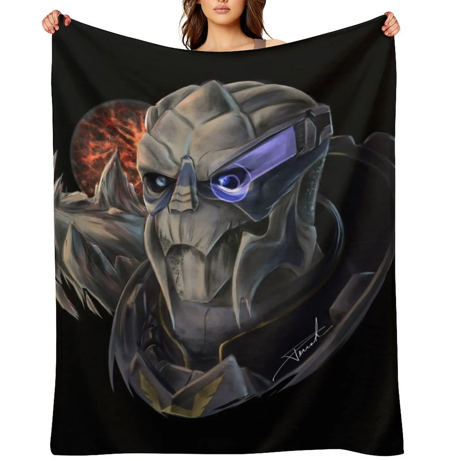 

Garrus Vakarian Mass Effect Throw Blanket valentine gift ideas Hairy Fashion Sofas Blankets For Bed Blankets