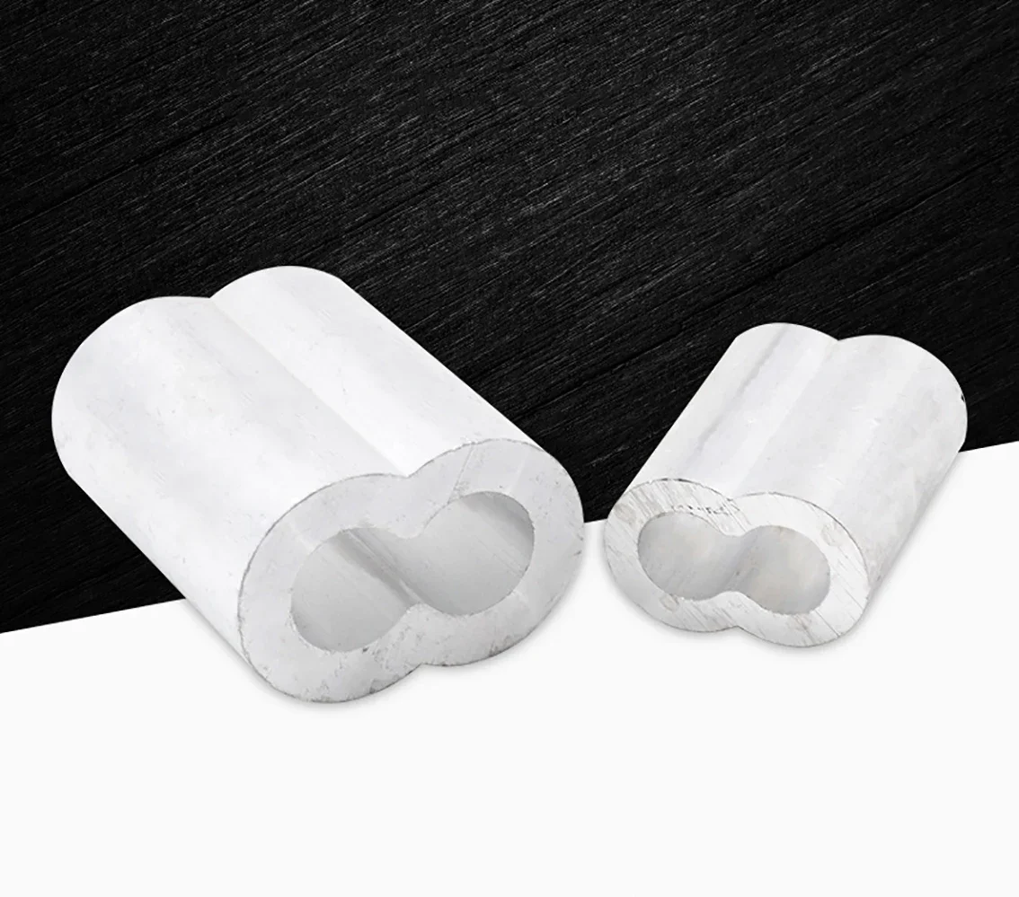 Boucle de sertissage de boîtier en aluminium M1 M1.2-M12, Clip de fixation de câble métallique, virole à Double trou en forme de 8, veste de mandrin en acier à sertir