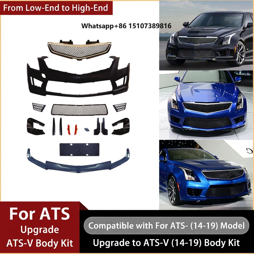 Car Front Bumper Kits Hood Fender Body Kit for ATS 2014-2019 Upgrade ATS-V Style Direct Replacement Conversion Kits