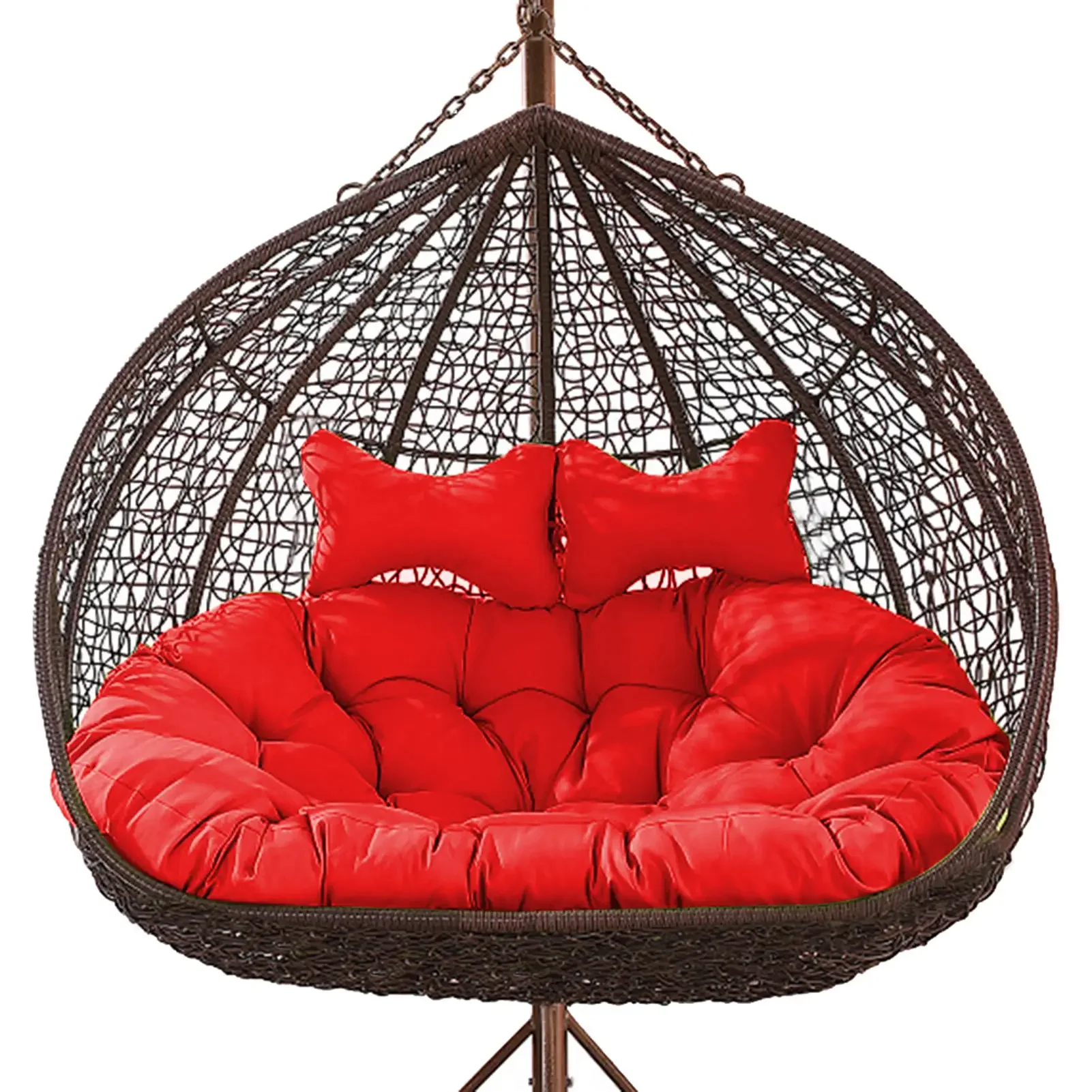 High Quality Swings Double Seat  Chair Garden Relax Hammock Wicker Rattan Hanging Egg Swing Chairs With Cushion