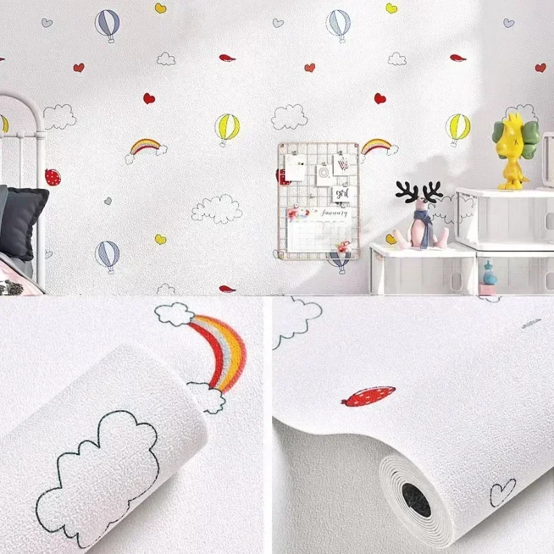 Imagem -03 - Grosso Auto-adesivo Isolamento Térmico Wallpaper Cor Lisa Adesivos de Parede 3d Anti-colisão Renovação Adesivos Diatomácea Oze 10m