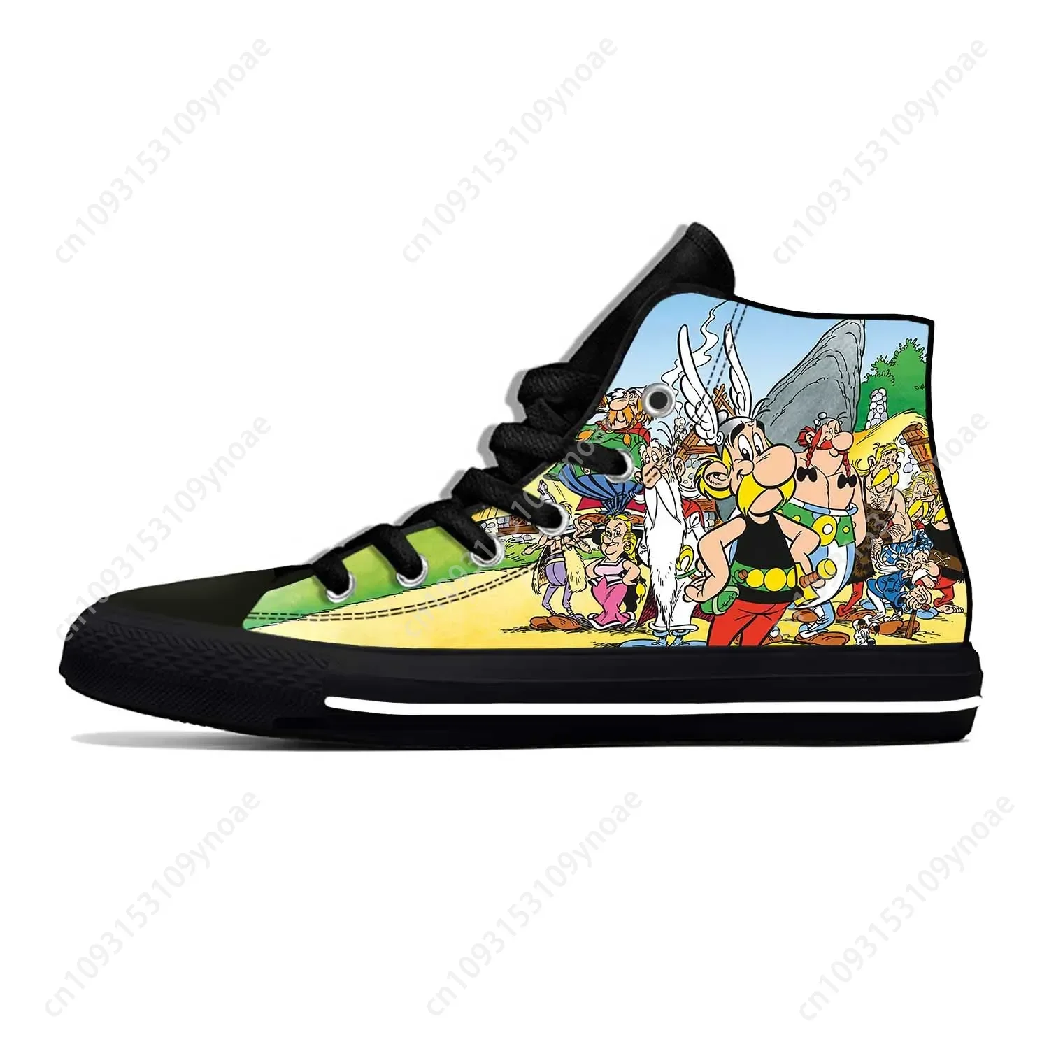 Hot Anime Cartoon Manga Asterix Obelix Adventures Casual Shoes High Top Lightweight Board Shoes Breathable Men Women Sneakers