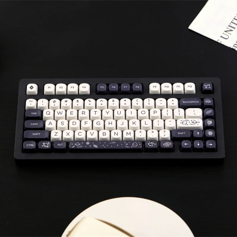 Imagem -04 - Teclas Gmk Galaxy Tema Chave Cap Moa Perfil Dye-sub Pbt Keycap com 1.75u 2u Shift para mx Switch Teclado Mecânico 129