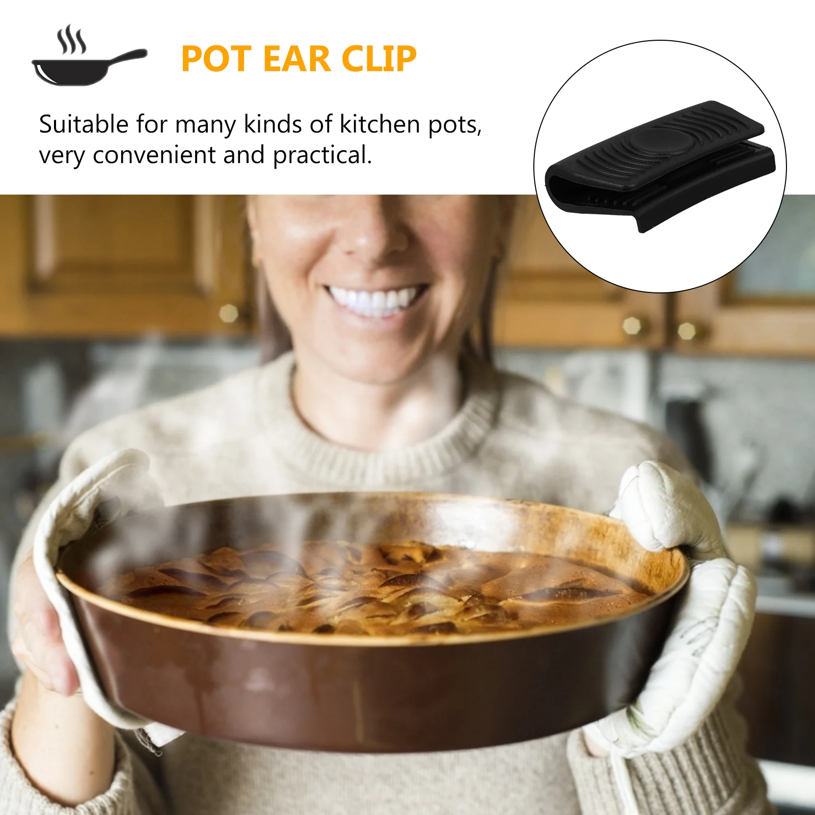 

6Pcs Silicone Heat Proof Pot Handle Covers Insulated Pot Ear Clips Anti-Skid Cookware Kitchen Tool Kitchen Tool